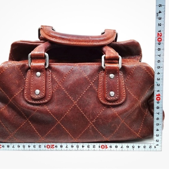 CHANEL Handbag Wild Stitch Brown Caviar Skin w/ authentication Card - Picture 8 of 8
